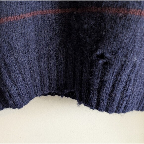 Polo Ralph Lauren Size Medium Wool Sweater For Craft Felting Project HOLES Blue - Picture 4 of 6